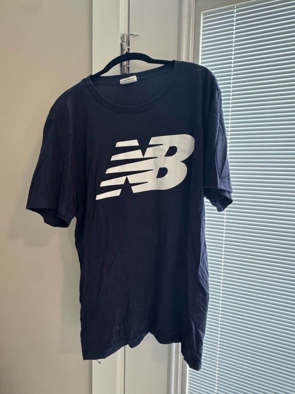 New Balance Men's Navy Tee with White NB Logo